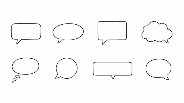 Hand Drawn Speech Bubble Outline Set