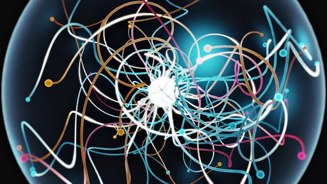 3D Immune Cell With Antibody Network Inside Transparent Sphere
