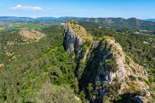 Scenographic view in the marvelous Xativa Castle, Province of Valencia, Spain.