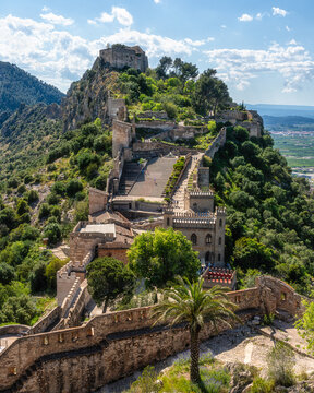 Scenographic view in the marvelous Xativa Castle, Province of Valencia, Spain.