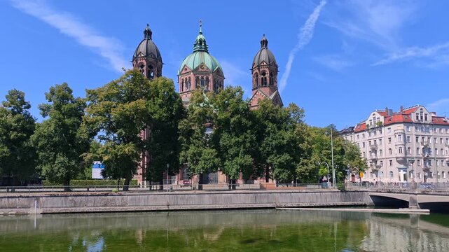 St. Lukas Kirche, Lukaskirche an der Isar, M&uuml;nchen, Oberbayern, Bayern, Deutschland