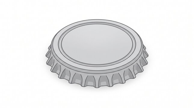 Isometric grey bottle cap vector icon illustration isolated on white background