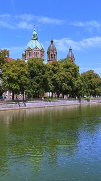St. Lukas Kirche, Lukaskirche an der Isar, M&uuml;nchen, Oberbayern, Bayern, Deutschland