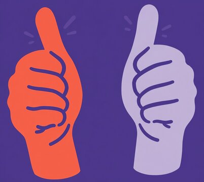 Upvoted and downvoted thumbs in contrasting colors on dark background