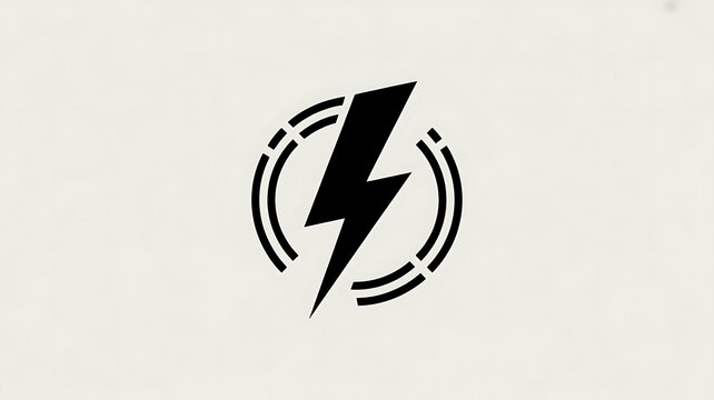Black lightning bolt icon inside a circle