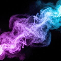 Fototapeta premium Swirling plumes of ethereal violet and azure mist dancing across a dark canvas, creating a fluid and energetic artistic composition, smooth, azure, modern