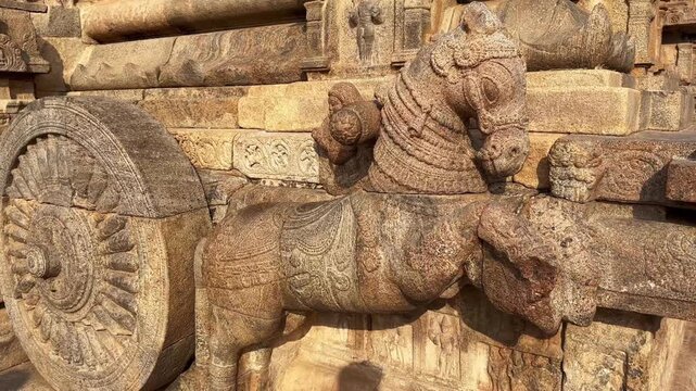 the popular Hindu Airavatesvara Temple, a UNESCO World Heritage site in Tamil Nadu, India, is a masterpiece of Chola architecture. Built in the 12th century.