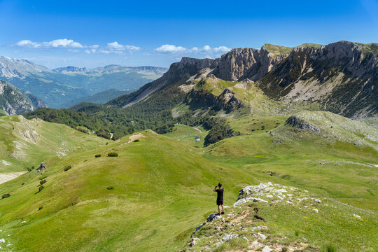 A man watching over the valley of Zelengora Mountain
