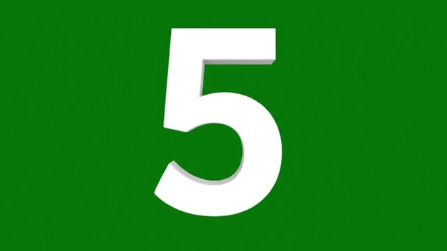 A large white number five appears on a solid green background in this informative video.