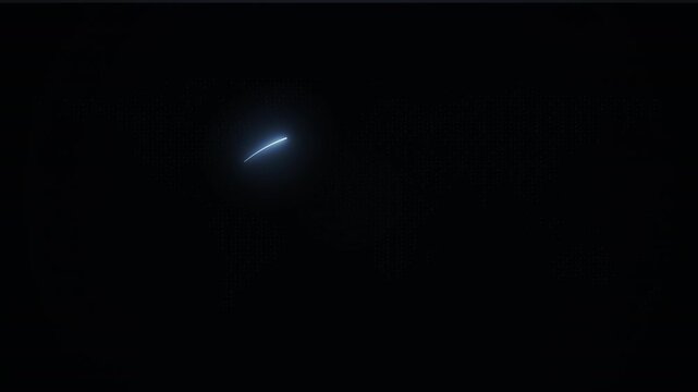 Comet arc glowing over dotted world map seamless loop