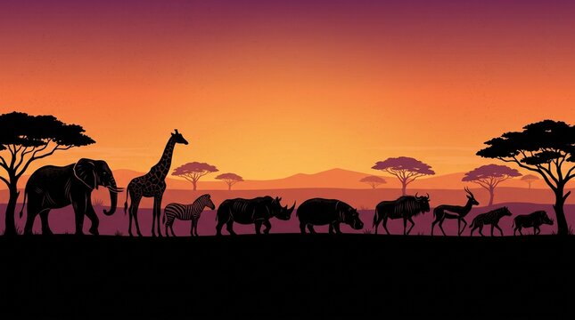 giraffe at sunset