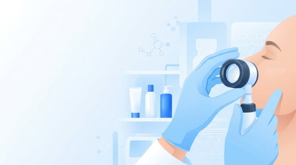 Fototapeta premium Dermatologist examining skin condition during a medical consultation