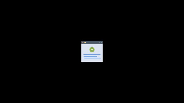Simple Flat Design Window with Plus Icon and Text Placeholders.
