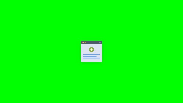 Simple Flat Design Window with Plus Icon and Text.