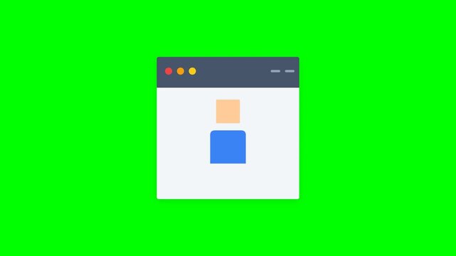 Minimalist User Profile Icon on Green Screen Background.