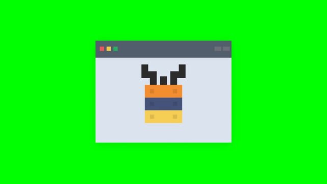 Pixelated Bee Icon on a Browser Window Screen.