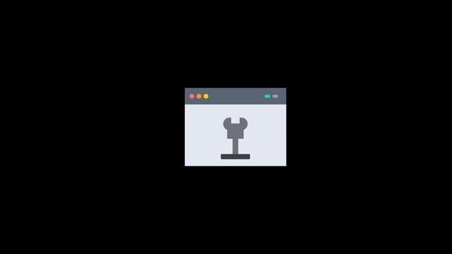 Minimalist Icon of a Wrench Tool in a Browser Window.