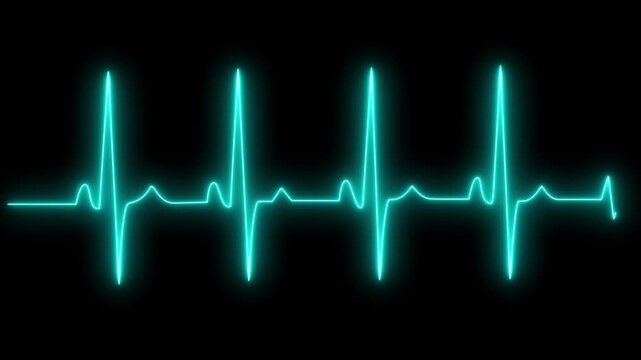 Heart beat pulse electrocardiogram show heart beat line icon animated video, One pulse line. ECG heart rate monitor, ECG monitor. Representing life, health, and medical science.