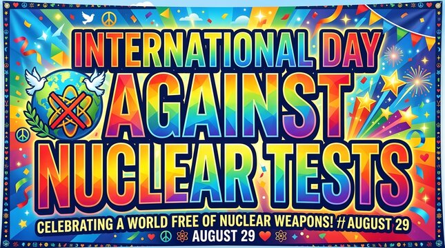 International day against nuclear tests colorful banner