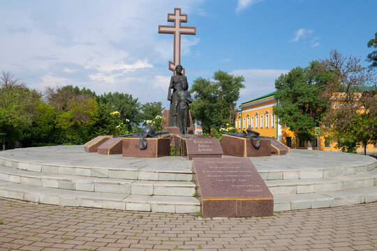 NOVOCHERKASSK, RUSSIA - JULY 15, 2026: Monument of Reconciliation and Harmony on a sunny July day. Novocherkassk, Rostov region