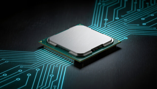 Diagonal Processor Package With Luminous Traces