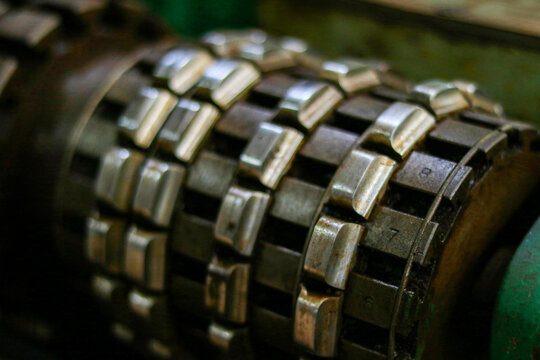 Detail of Milling Cutter Tool with Insert Blades in Precision Industrial Machine