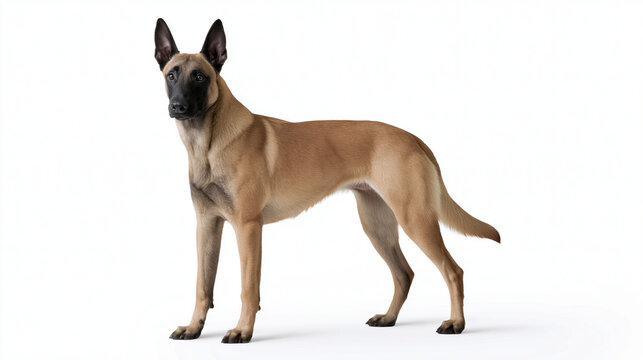 Belgian Malinois Dog Isolated on White Background