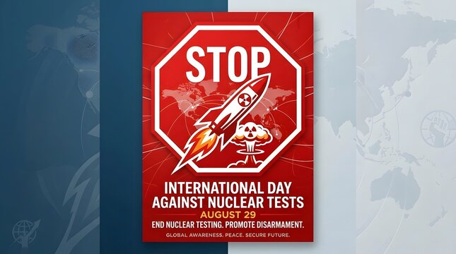 Stop nuclear tests retro protest poster