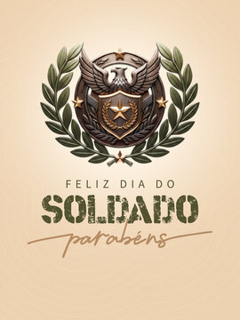 Parab&eacute;ns Feliz Dia Do Soldado Social Media Post card template