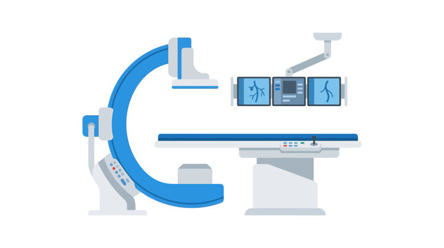 C-Arm Fluoroscopy Machine with Monitors, Isolated Medical Equipment