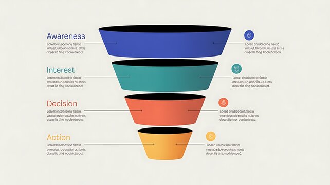 Process or steps. Sales funnel business infographic design template. Vector illustration.
