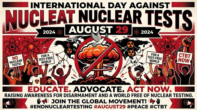 Protest poster for international day against nuclear tests