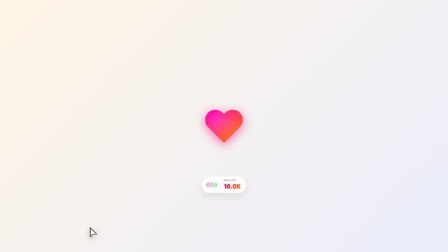 Social Media Like Heart Pop UI Animation