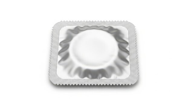 Single condom in foil packaging