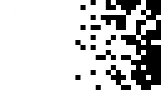Seamless black and white horizontal bar transition animation for video overlays. Minimalist geometric block wipe motion graphic loop.
