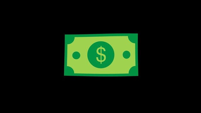 Premium Financial Cash Note Organic Wave Distortion Loop on Alpha Channel