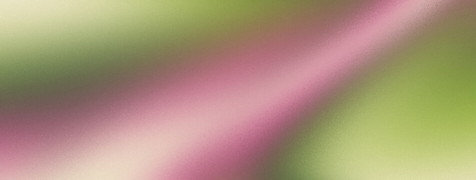 Soft Pastel Pink, Rose Magenta, Olive Green, and Lime Chartreuse Diagonal Abstract Gradient Background Featuring Heavy Grainy Noise Texture