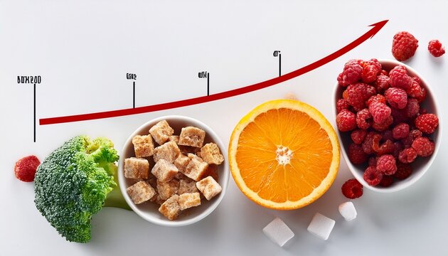 blood sugar curve comparing sugary foods and healthy meal