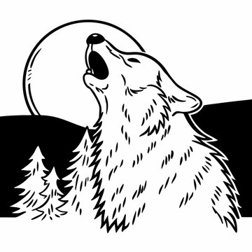 wolf head vector