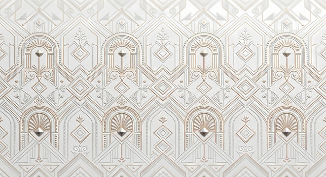Elegant Art Deco vintage ornamental seamless background pattern