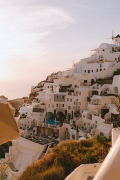 A warm sunset in Santorini