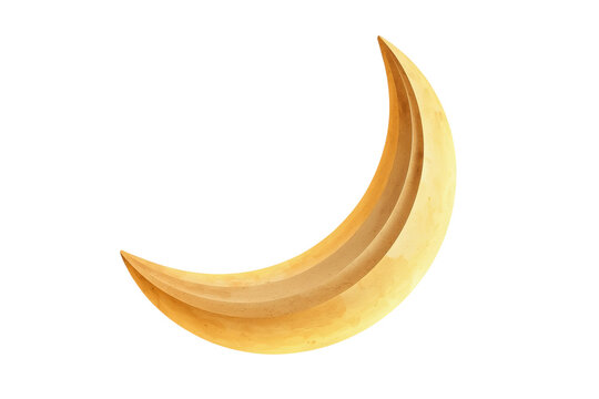 Bright yellow gold crescent moon shape