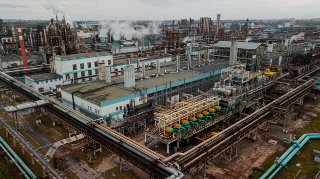 Aerial View of Petrochemical Processing Complex