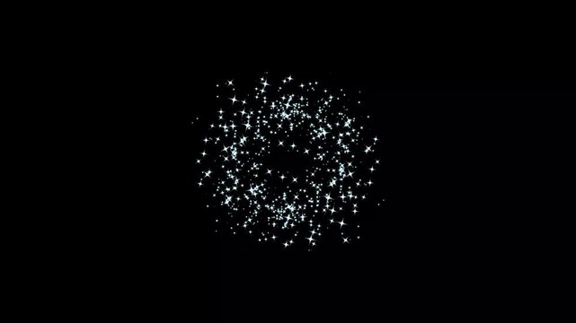 magical fairy dust wand glitter star animation with dynamic white twinkle trail, 2d flat sparkle vector effect, dreamy fantasy particle burst, smooth light overlay on black screen background 4k video