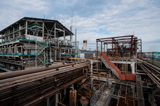 Industrial Processing Plant with Pipe Network