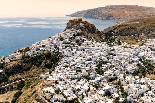 Skyros island village chora with historic kastro 