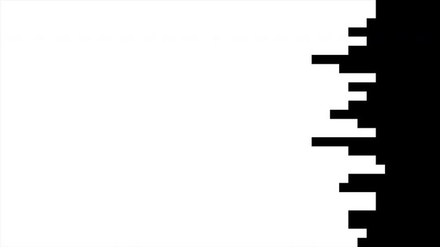 Black and White Pixel Transition Motion Graphic Background with Retro Digital Aesthetic and Minimalist Square Animation Loop