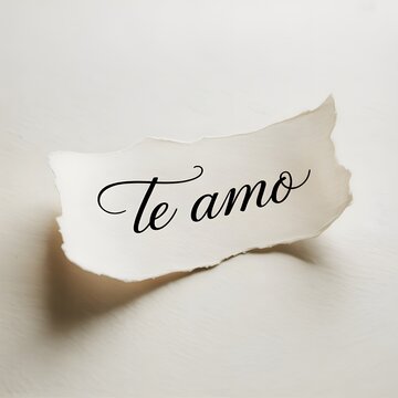 Handwritten Spanish love note te amo on crumpled paper tag for romantic gifts and crafts spanish phrase for Love you  Eu te amo mucho for , Feliz dia del Amor, dia de san valentin, 