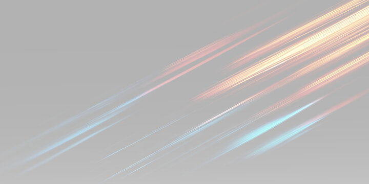 Soft pastel light trails with flowing blue streaks, warm orange speed lines, luminous motion rays, smooth blur and elegant dynamic light effect
