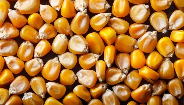 close up of shelled corn kernels